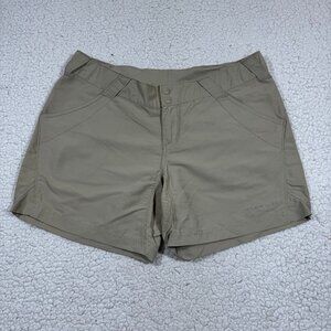 Columbia PFG Omni-Shade Womens size M Khaki Shorts Nylon Outdoor Hiking